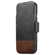 Etui z klapką 2w1 do iPhone 17 Pro Max, SUTENI, do MagSafe, czarne