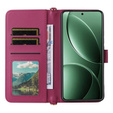 Etui z klapką do Xiaomi Poco F7 Pro / F7 Ultra, Crossbody Leather Wallet, bordowe