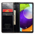 Etui z klapką CASEME do Samsung Galaxy A52/A52s, Waxy Textured, czarne