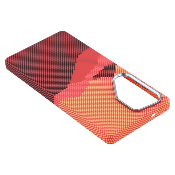 Etui do Samsung Galaxy S25 Ultra, Carbon Fiber MagSafe, pomarańczowe