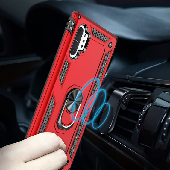 Etui pancerne do Samsung Galaxy Note 10+ Plus, Nox Case Ring, czerwone