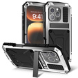 Etui pancerne do iPhone 16 Pro, R-JUST, srebrne