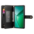 Etui z klapką do Oppo Reno 13F 5G, Wallet Zipper Pocket, czarne