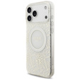 Etui Guess IML Flowers Electroplated Allover With Beads Strap, do MagSafe, z paskiem do iPhone 17 Pro Max
