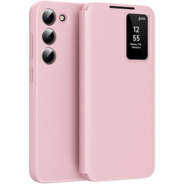 Etui z klapką do Samsung Galaxy S23, Smart View Wallet, różowe