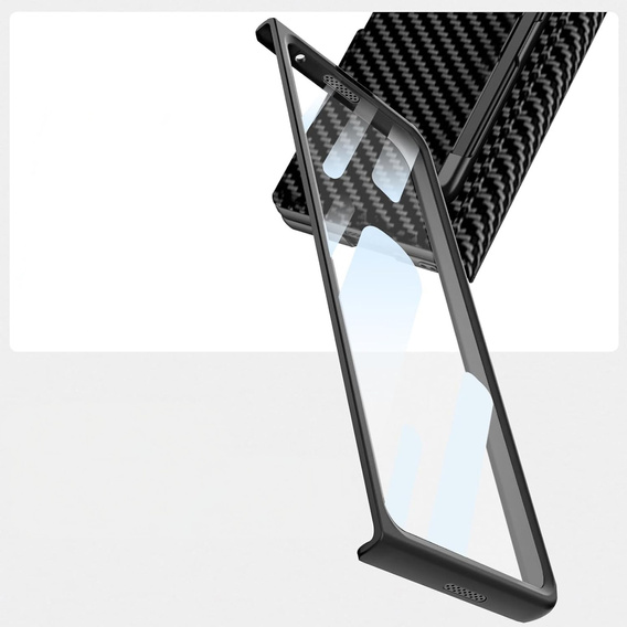 Etui portfelowe z klapką carbon czarny do Samsung Galaxy Z Fold 7 5G