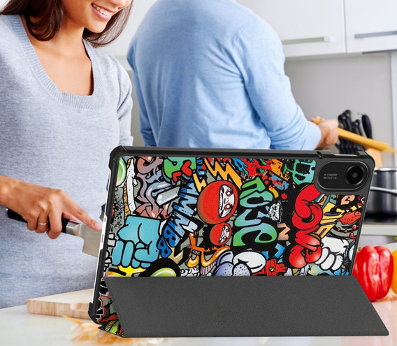 Etui z klapką i wzorem graffiti do Xiaomi Redmi Pad 2