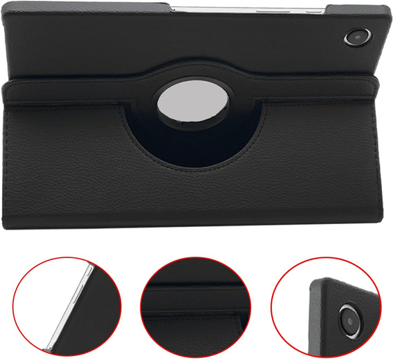 Etui do Samsung Galaxy Tab A9+, Obrotowe 360, czarne