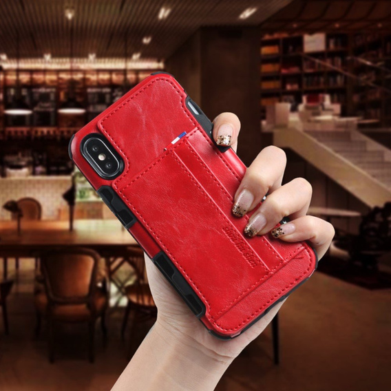 Etui Two Cards Hybrid Case iPhone XS / X 5.8 - Red