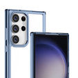 Etui do Samsung Galaxy S23 Ultra, Fusion case przezroczyste z niebieską ramką