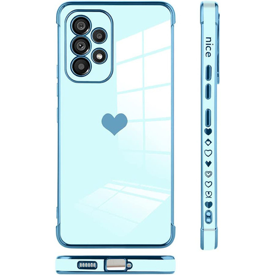 Etui do Samsung Galaxy A53 5G, Electro heart, niebieskie