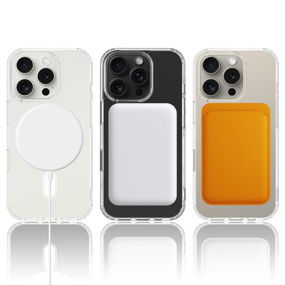 Etui Magnetyczne do iPhone 16 Pro Max, ERBORD CrystalMag, przezroczyste + Szkło na ekran