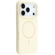 Etui silikonowe do iPhone 17 Pro, do MagSafe, antywstrząsowe, beżowe