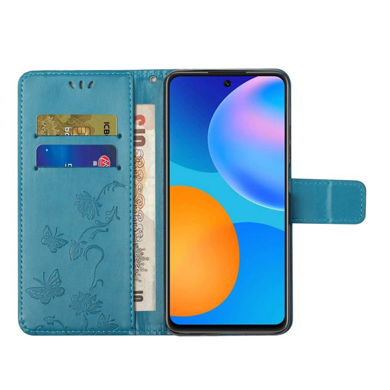 Etui z klapką do Xiaomi Redmi Note 10 5G / Poco M3 Pro 4G/5G, Butterfly, niebieskie