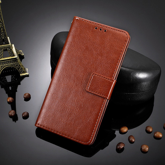 Etui z klapką do Nokia C10 / C20, Crazy Horse Wallet, brązowe