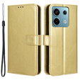 Etui z klapką do Xiaomi Redmi Note 13 Pro 5G, Crazy Horse Wallet, złote