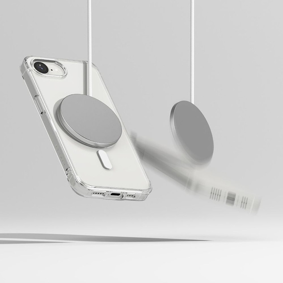 Etui Ringke do Iphone 16E, Fusion MagSafe, Przezroczyste + Szkło Hartowane 9H
