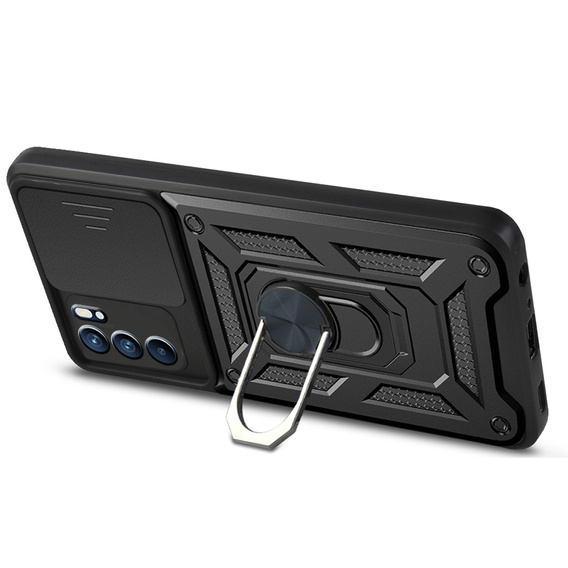 Etui pancerne do Oppo Reno 6 5G, CamShield Slide, czarne