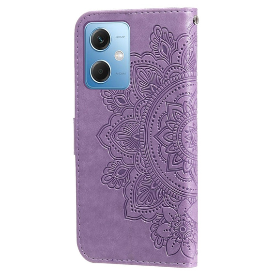 Etui z klapką do Xiaomi Redmi Note 12 5G / POCO X5 5G, Mandala, fioletowe