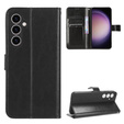 Etui z klapką do Samsung Galaxy S23 FE, Crazy Horse Wallet, czarne