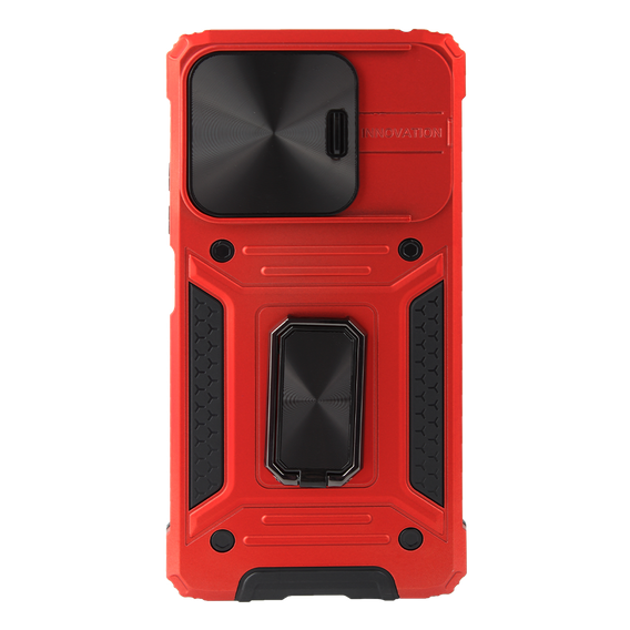 Etui pancerne do Xiaomi Redmi Note 13 5G, CamShield Slide, czerwone + Szkło Hartowane 9H