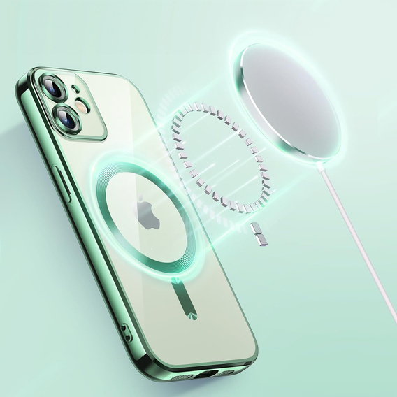 Etui do iPhone 11, Electro MagSafe, zielone + Szkło na ekran