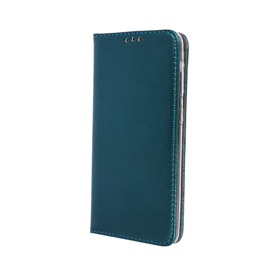 Etui z klapką do Samsung Galaxy A54 5G, Smart Magnetic, ciemnozielone + szkło 9H
