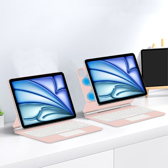 Etui z klawiaturą do iPad Air 13" 2025/2024 (7/6 gen.), Magnetic Keyboard Touchpad, różowe