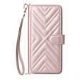 Etui z klapką do Xiaomi Poco F7 Pro / F7 Ultra, Crossbody Leather Wallet, różowe