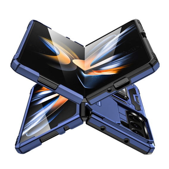 Etui pancerne do Samsung Galaxy Z Fold6 5G, CamShield Slide, niebieskie