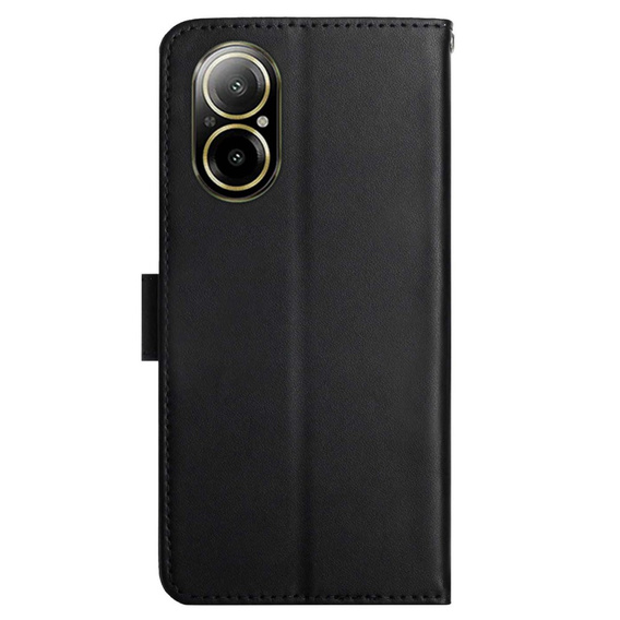 Etui z klapką do Realme C67, Nappa Texture Wallet, czarne