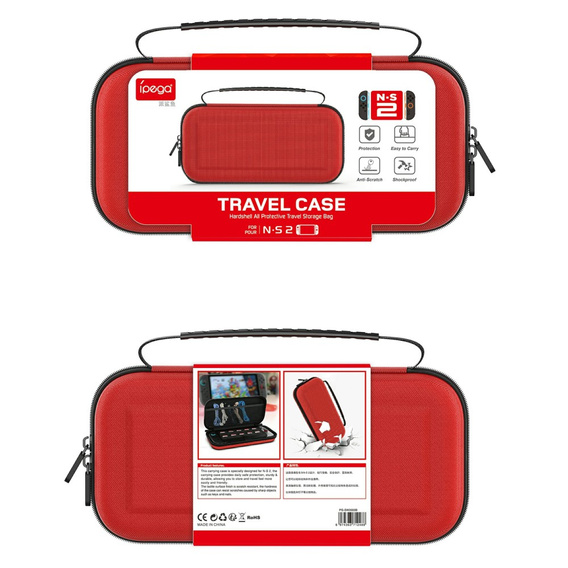 Twarde etui do Nintendo Switch 2 – iPega PG‑SW2003 - czerwone