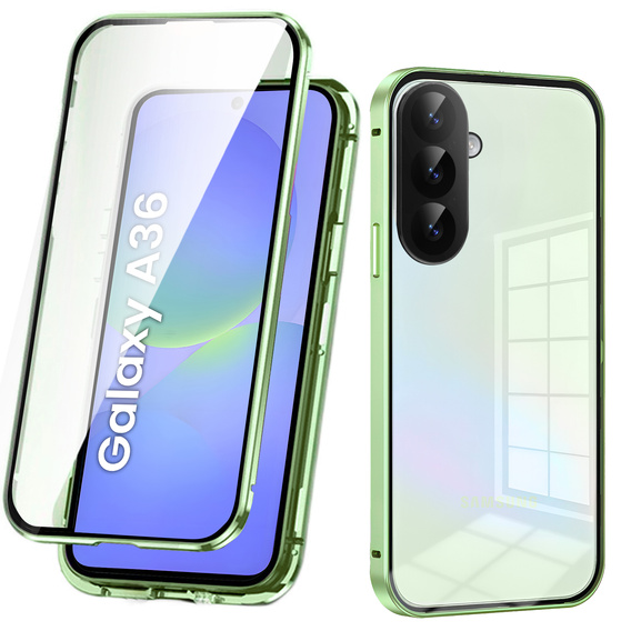 Etui do Samsung Galaxy A36 5G, Magnetic Dual Glass, zielone