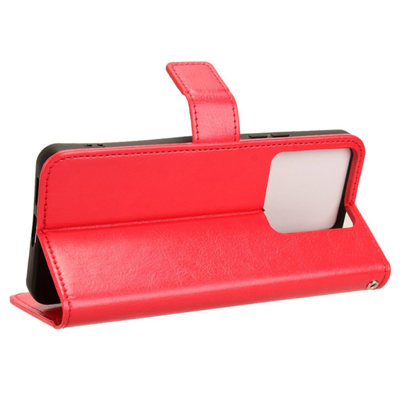 Etui z klapką do Xiaomi Redmi Note 13 Pro 5G, Crazy Horse Wallet, czerwone