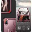 Etui pancerne do iPhone XS Max, Dexnor Full Body, czerwone