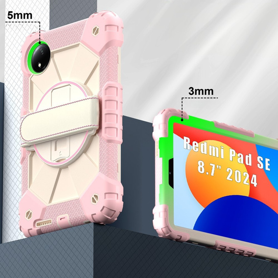 Etui dla dzieci do Xiaomi Redmi Pad SE 8.7", pancerne, różowe