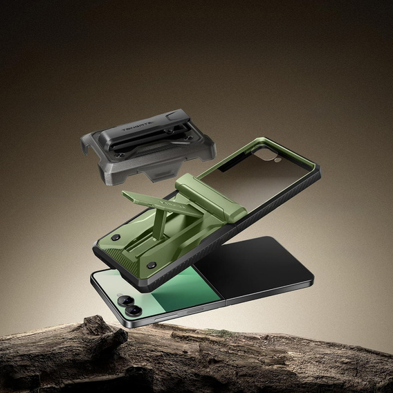 Etui Tongate MECH z MagSafe do Samsung Galaxy Z Flip7 FE / Z Flip6, zielone