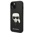 Etui Karl Lagerfeld do iPhone 14 Plus, Saffiano Karl's Head Patch, czarne