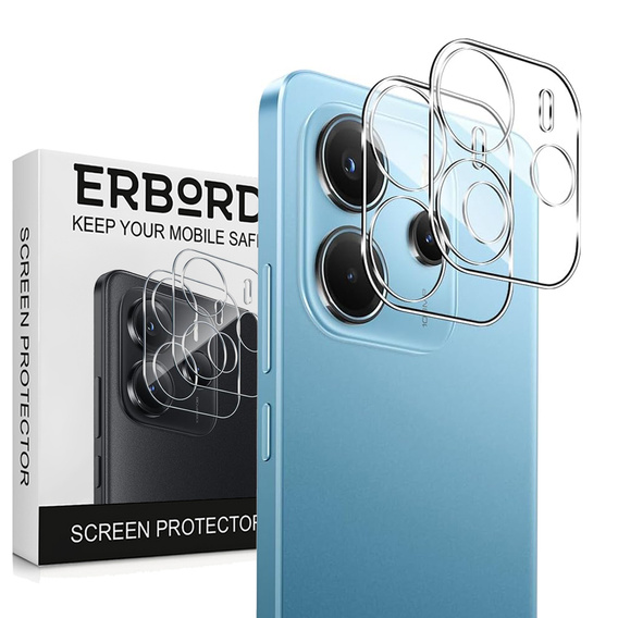 2x Szkło Hartowane ERBORD na aparat do Xiaomi Redmi Note 14G – ochrona aparatu bez kompromisów