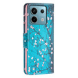 Etui z klapką do Xiaomi Redmi Note 13 Pro 5G, Wallet, Sakura niebieskie