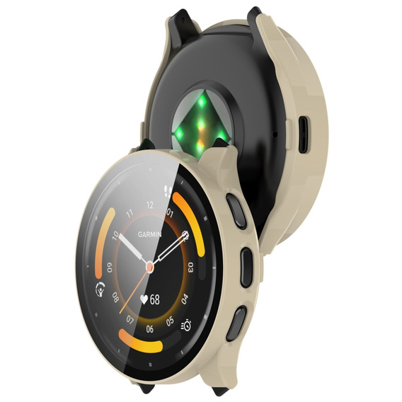 2w1 Etui + Szkło Hartowane do Garmin Venu 3, Beżowe