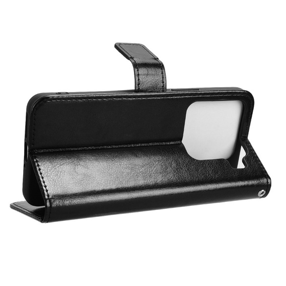 Etui z klapką do Xiaomi 15, Crazy Horse Wallet, czarne