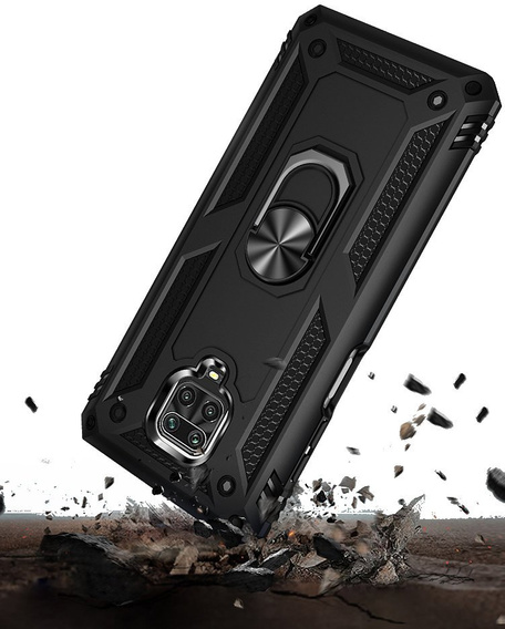 Etui pancerne do Xiaomi Redmi Note 9S / 9 Pro, Nox Case Ring, czarne