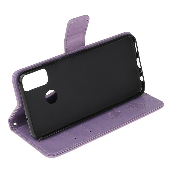 Etui z klapką do Motorola Moto G50, Butterfly, fioletowe