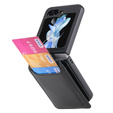 Etui do Samsung Galaxy Z Flip7 FE / Z Flip6, Card Slot Ring Case, czarne