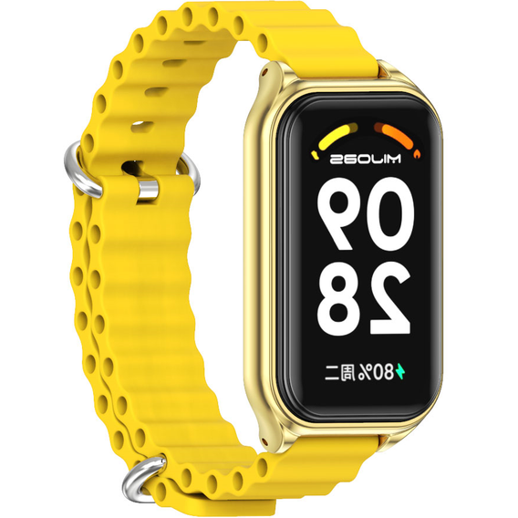 Pasek Silikonowy do Xiaomi Redmi Smart Band 2 / Xiaomi Smart Mi Band 8 Active, Żółty