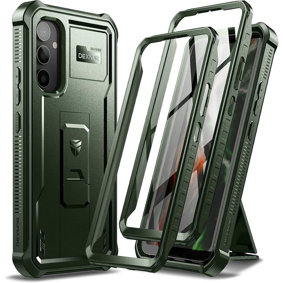 Etui pancerne do Samsung Galaxy A54 5G, Dexnor Full Body (Two Frames), zielone