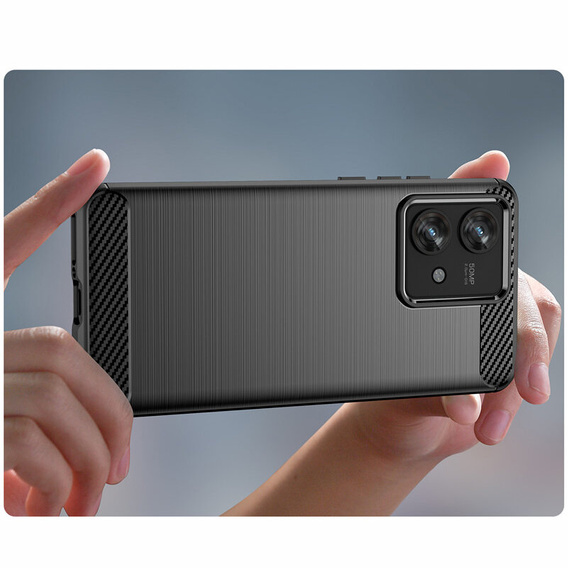 Etui do Motorola Edge 40 Neo, Karbon, czarne