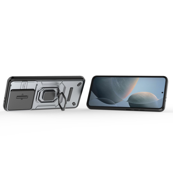 Etui KickStand Camera Lens do Xiaomi Poco F6 Pro, szare