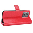 Etui z klapką do Motorola Edge 40 Neo, Crazy Horse Wallet, czerwone